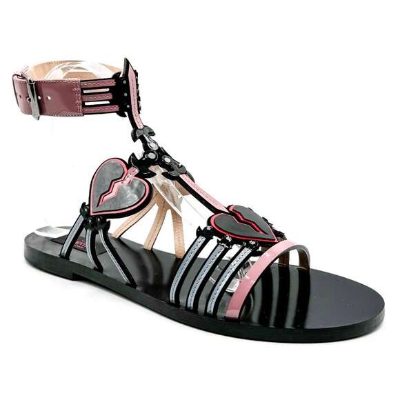 Valentino Garavani Shoes - NEW Valentino Garavani Love Blade Multicolor Patent Leather Flat Sandals